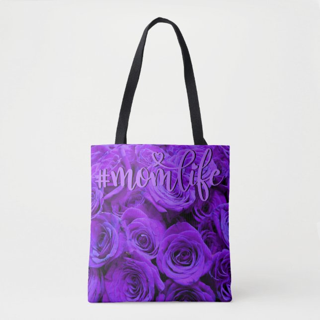 Tote Bag Romantique violet violet violet roses joli fleurs  (Devant)