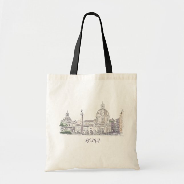 Tote Bag Rome Italie Dôme et Obélisque (Devant)