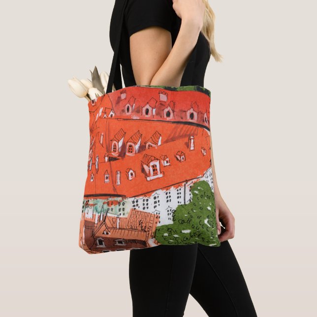 Tote Bag Roofs Rouges Prague Tchèque Cityscape Papier Colla (De près)