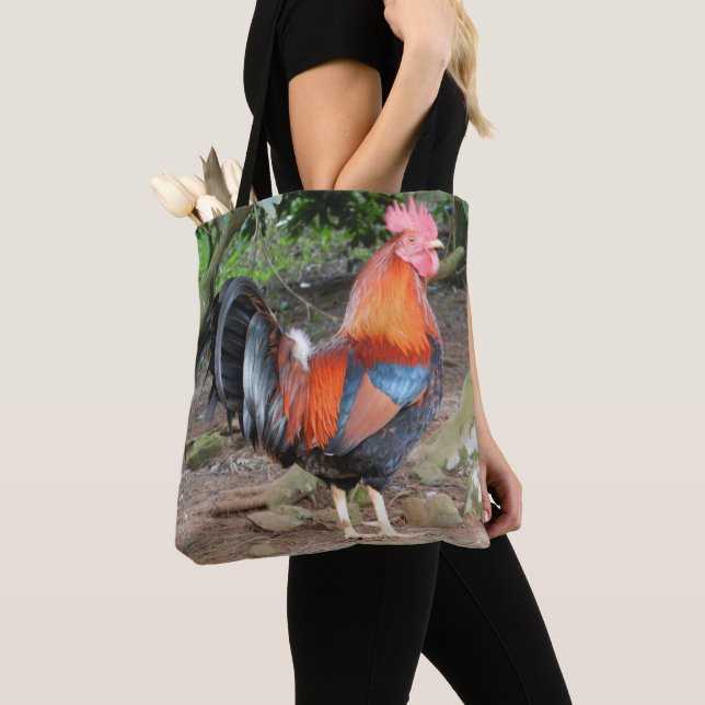 Tote Bag Rooster rouge (De près)
