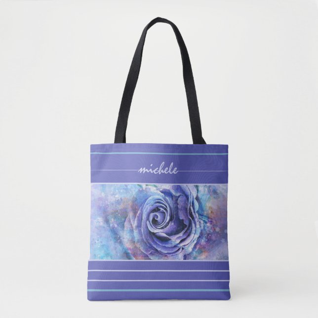 Tote Bag Rose aquarelle colorée (Devant)
