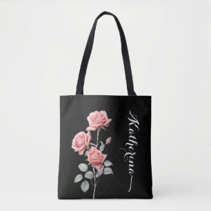 Tote Bag Rose aquarelle délicat Fourre-tout personnalisé