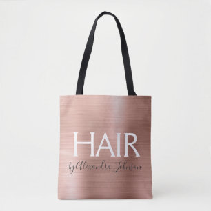 Tote Bag Rose Bleu - Rose Gold Foil Hair Styliste - Salon