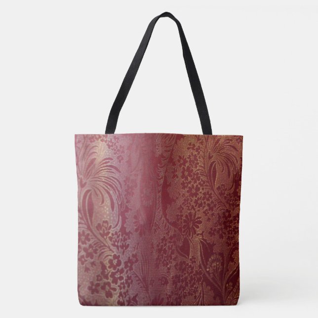 Tote Bag Rose brocart chinois (Devant)