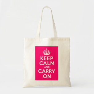 Tote Bag Rose Chaud Gardez le calme et continuer
