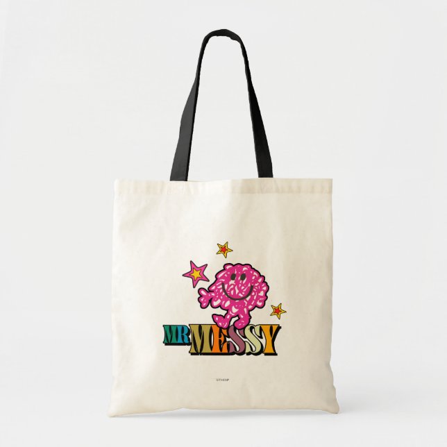 Tote Bag Rose clair M. Messy | Étoiles Étincelantes (Devant)