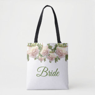 Tote Bag Rose de pêche en ivoire rougissant
