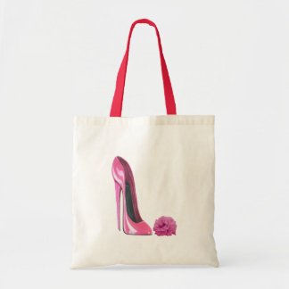 Tote Bag Rose de rose et chaussure stylet rose