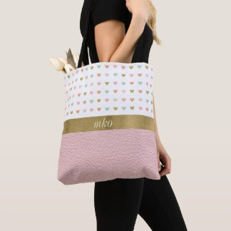 Tote Bag Rose doux avec les coeurs