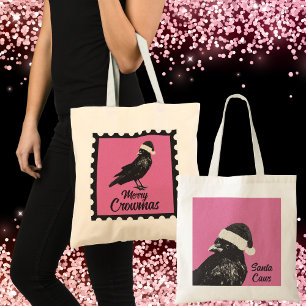 Tote Bag Rose et noir Couronne gothique Joyeux Crowmas de f