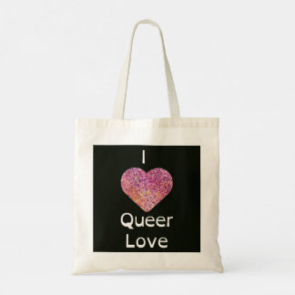 Tote Bag Rose et noir I Coeur Queer Love