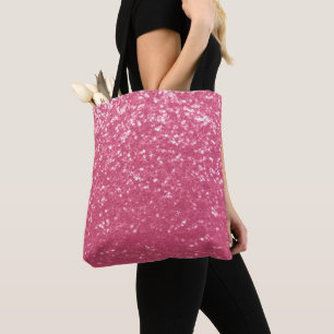Tote Bag Rose faux éclats scintillants de couleur rose clai
