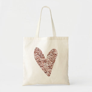 Tote Bag Rose Gold Heart Clipart Cute Heart Parties scintil