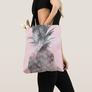 Tote Bag Rose Gold Pink Tropical Summer Pineapple Glam