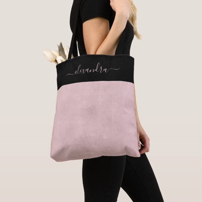 Tote Bag Rose Gold rustique élégant personnalisé (De près)