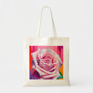 Tote Bag Rose gras en fleurs poème Bohemian Artsy
