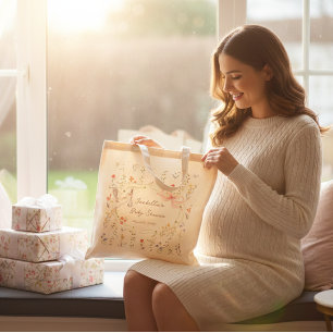 Tote Bag Rose Héritière Arc et Cigogne Baby Shower
