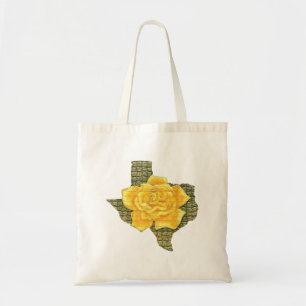 Tote Bag Rose Jaune Du Texas Motif Flower