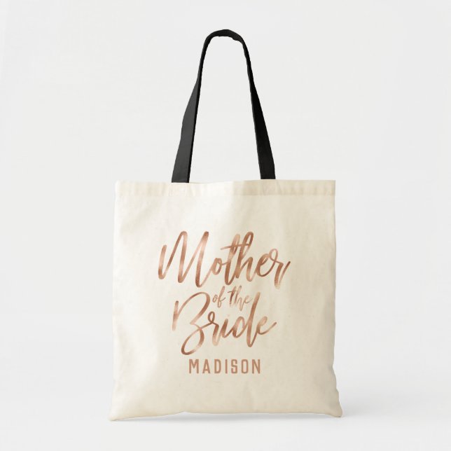 Tote Bag Rose Or Mariage moderne mère de la mariée (Devant)