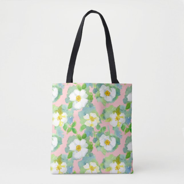 Tote Bag Rose Rose Cherokee blanc (Devant)