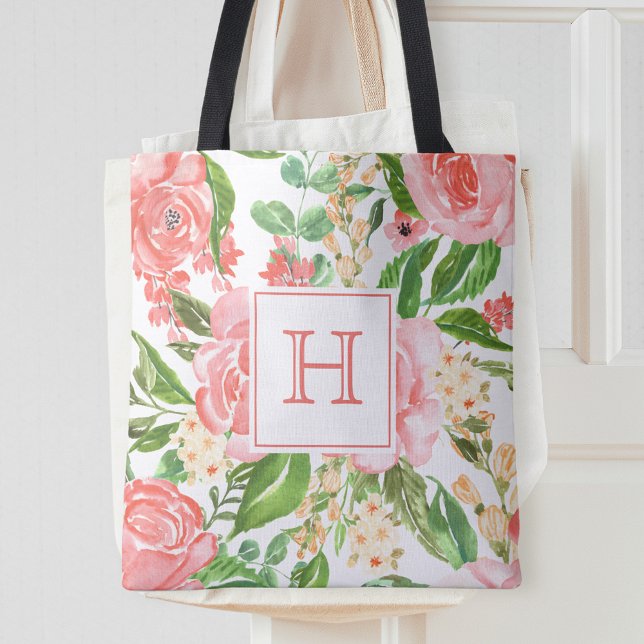 Tote Bag Rose rose de rose rose rose Peach Aquarelle Jolie  (Créateur téléchargé)