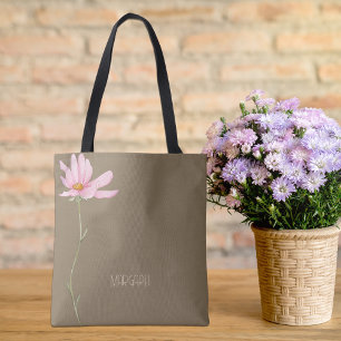 Tote Bag Rose rose floral marron beige chic élégant