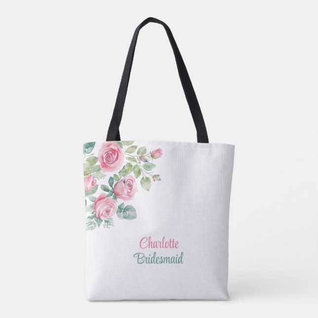 Tote Bag Rose rose pâle Bachelorette florale Bachelorette (Dos)