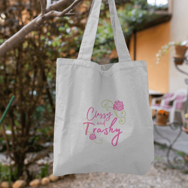 Tote Bag Rose rose pink élégante et trash   (Fun bridesmaid gifts!)