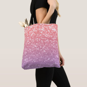 Tote Bag Rose rose violet lavande faux pétille parties scin