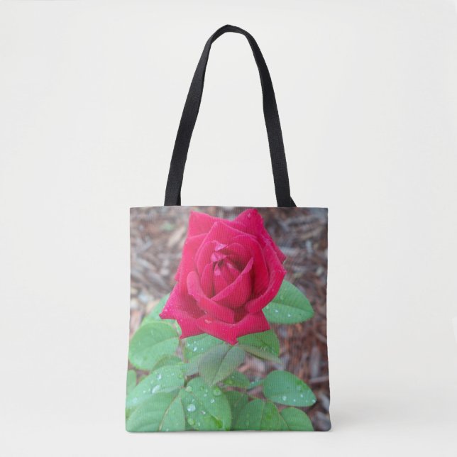 Tote Bag Rose rouge (Devant)