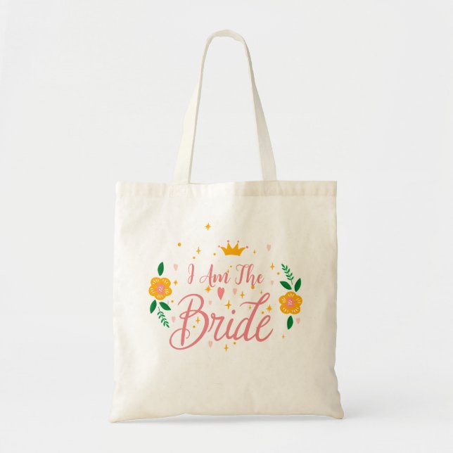 Tote Bag Rose Rouge Je Suis La Mariée Enterrement de Vie de (Devant)