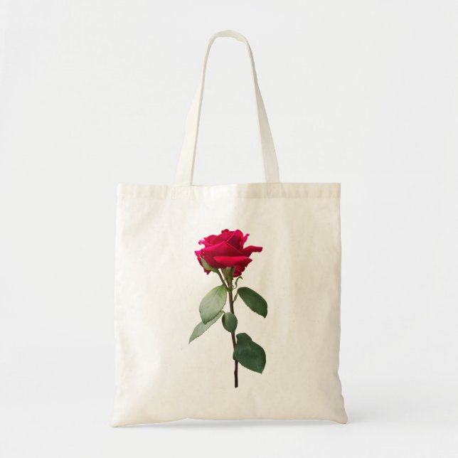 Tote Bag Rose rouge simple (Devant)