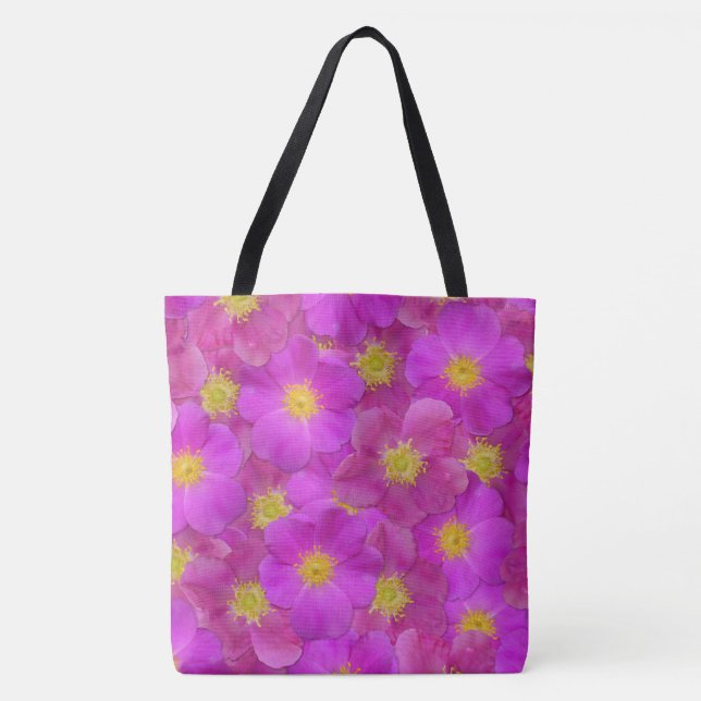 Tote Bag Rose sauvage Motif sans couture (Devant)