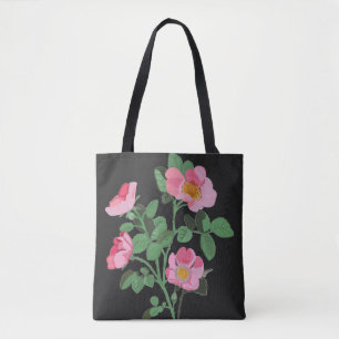 Tote Bag Rose sauvage rose foncé chintzy