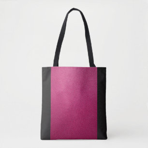 Tote Bag Rose simili cuir avec des accents noirs