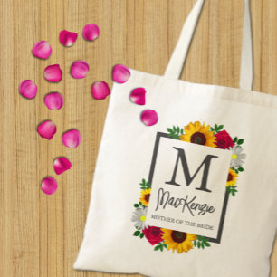 Tote Bag Rose Tournesol Marguerite Fleur d'Automne Mariage