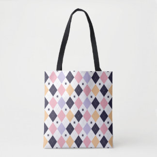 Tote Bag Rose violet diamant avec araignée