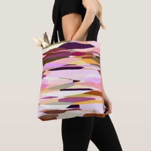 Tote Bag Rose, violet et orange abstrait
