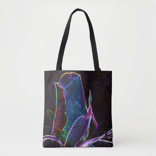Tote Bag Rosebud électrique Abstrait Flower Art (Devant)