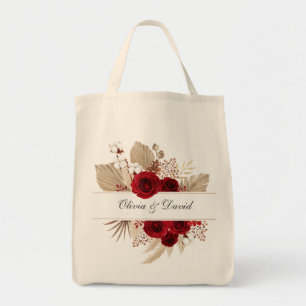 Tote Bag Roses de Bourgogne et Mariage d'herbe Pampas