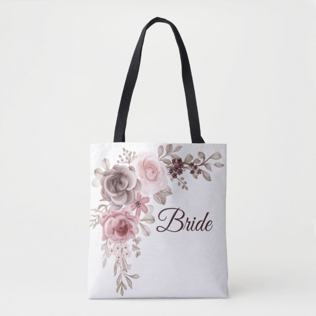 Tote Bag Roses et fleurs vintages (Devant)