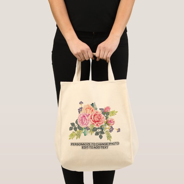 Tote Bag Roses floraux personnalisés remplacer l'oeuvre Épi (Devant (produit))