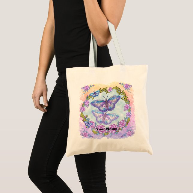 Tote Bag Roses papillon  (Devant (produit))