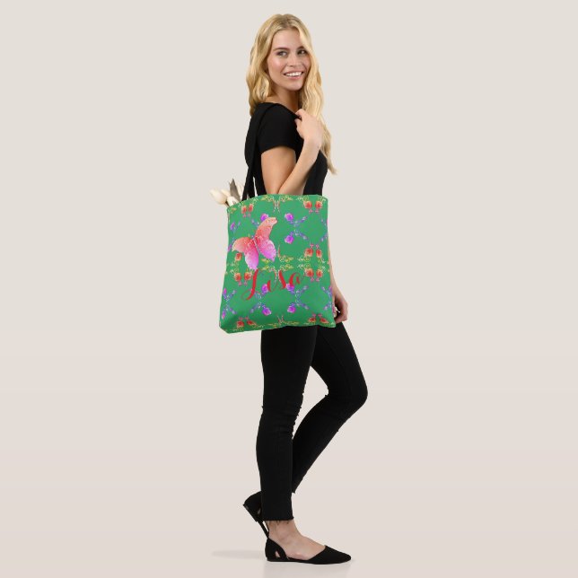 Tote Bag Roses roses et papillons d'inspiration Faberge sur (Sur le modèle)
