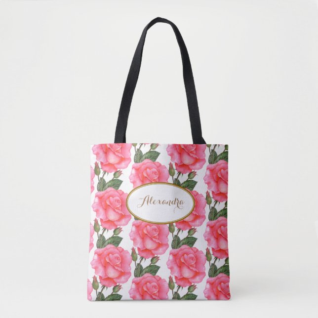 Tote Bag Roses roses roses roses sur mesure Art Floral (Devant)