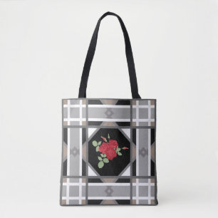 Tote Bag Roses rouges, rétro