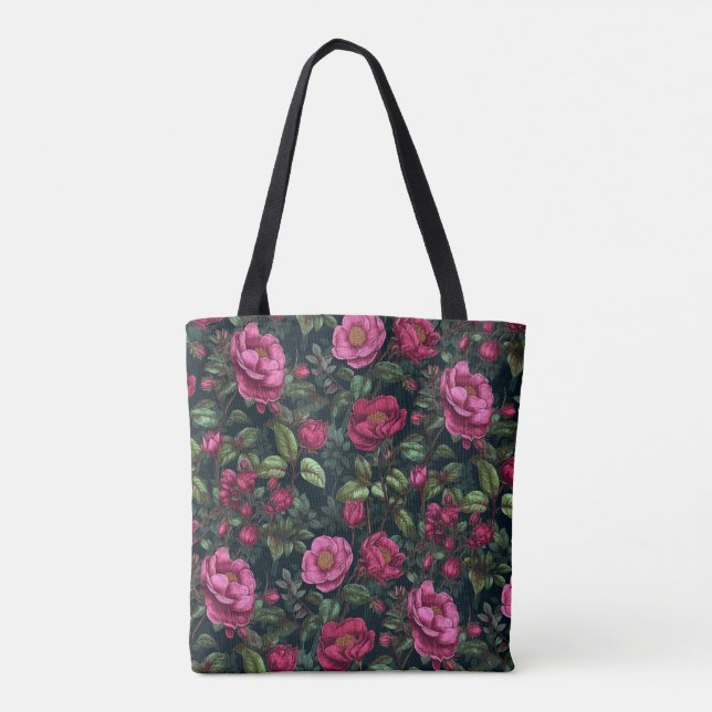 Tote Bag Roses sauvages roses (Dos)