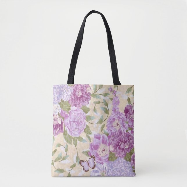 Tote Bag Roses violets (Devant)