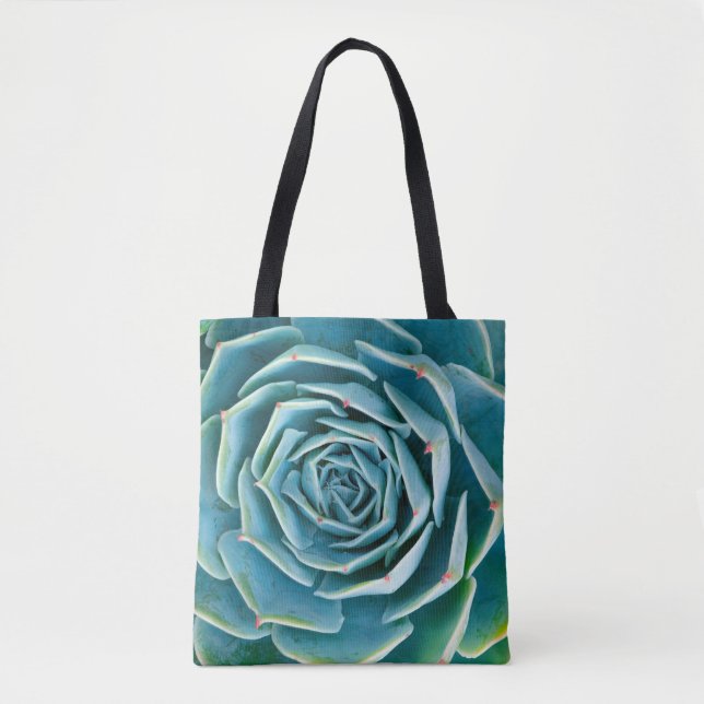 Tote Bag Rosette d'Echeveria, Jardin Secret de Marrakech (Devant)
