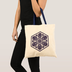 Tote Bag Rosette ottomane bleu